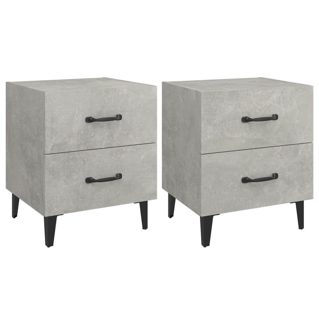 Comodini 2 pz Grigio Cemento 40x35x47,5 cm 811997