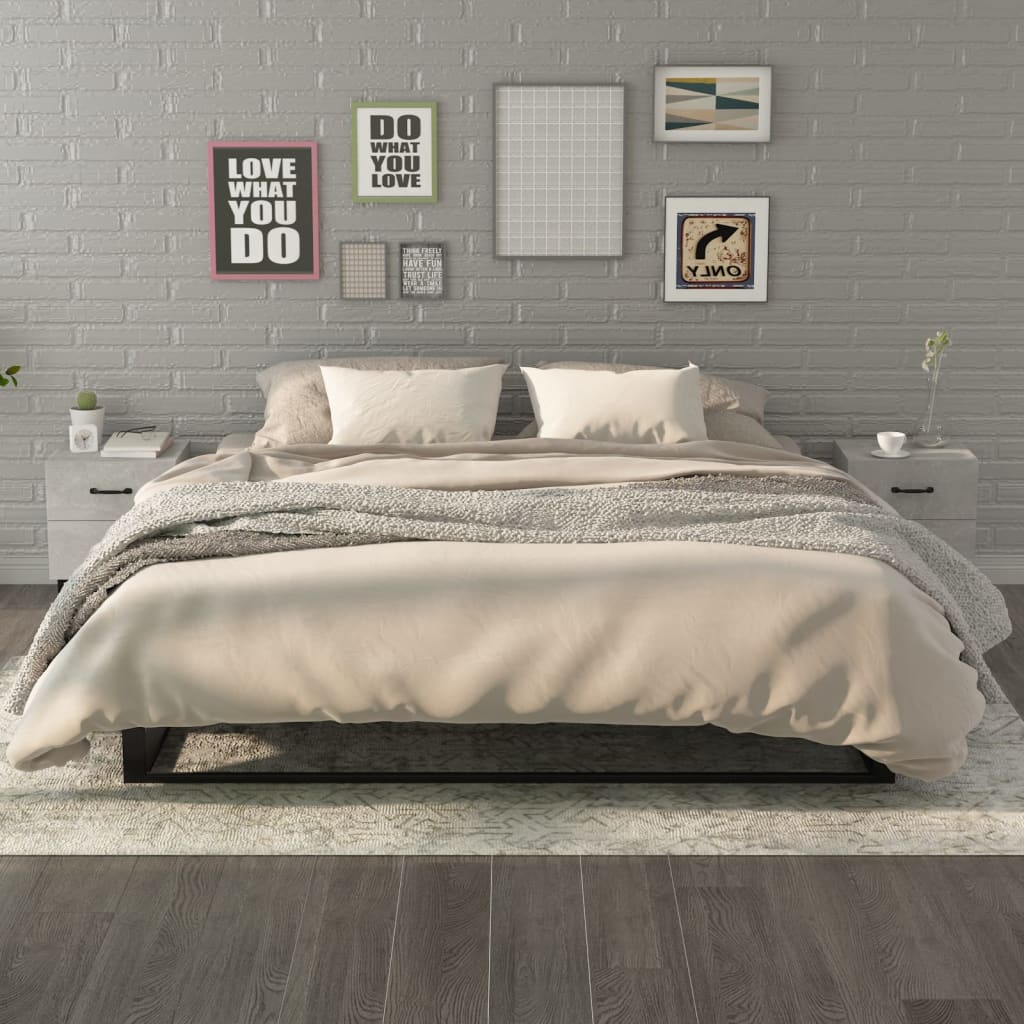 Comodini 2 pz Grigio Cemento 40x35x47,5 cm 811997