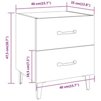 Comodini 2 pz in Bianco Lucido 40x35x47,5 cm cod mxl 49295