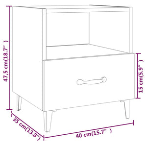 Comodini 2 pz Bianchi in Legno Multistrato 812025