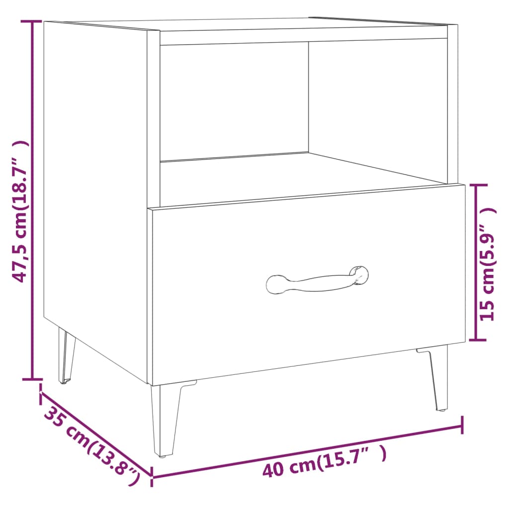 Comodini 2 pz Rovere Sonoma in Legno Multistrato 812031