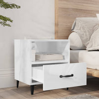 Comodini 2 pz Bianco Lucido in Legno Multistrato cod mxl 30452