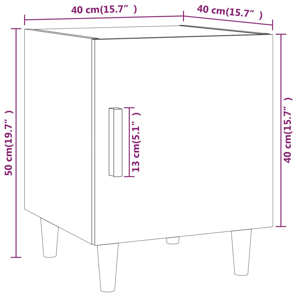 Comodini 2 pz Grigio Cemento in Legno Multistrato 812051