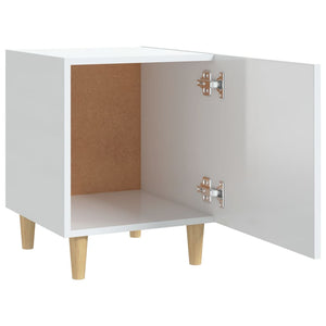 Comodini 2 pz Bianco Lucido in Legno Multistrato cod mxl 30713