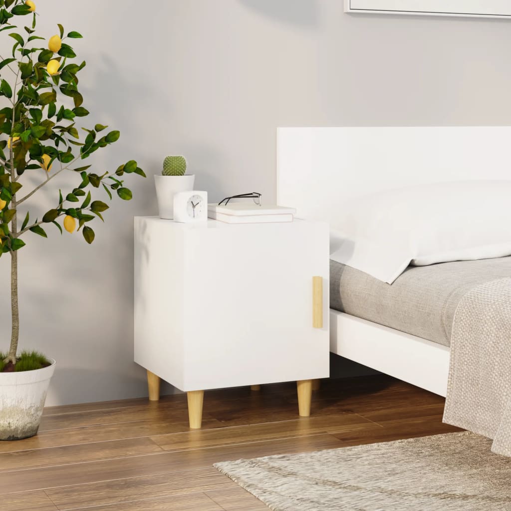 Comodini 2 pz Bianco Lucido in Legno Multistrato cod mxl 30713