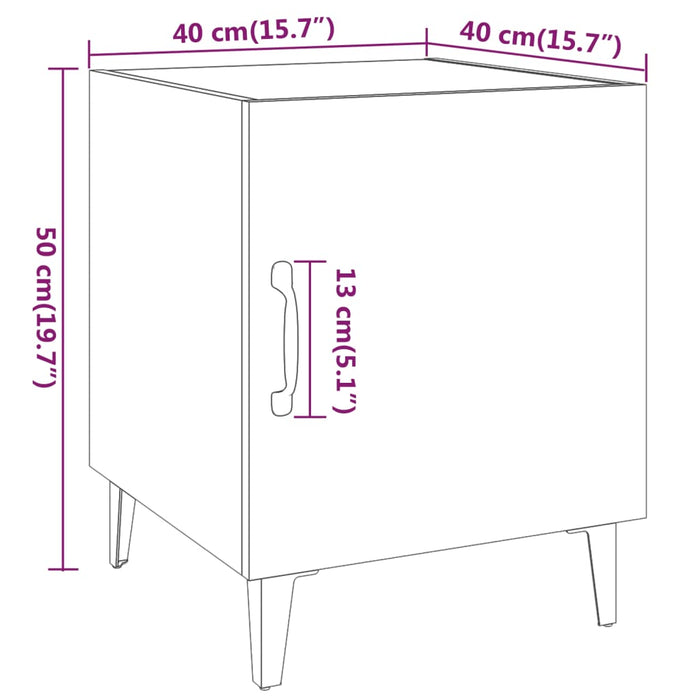 Comodini 2 pz Grigio Cemento in Legno Multistrato cod mxl 29960