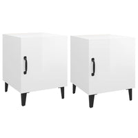 Comodini 2 pz Bianco Lucido in Legno Multistrato cod mxl 29920