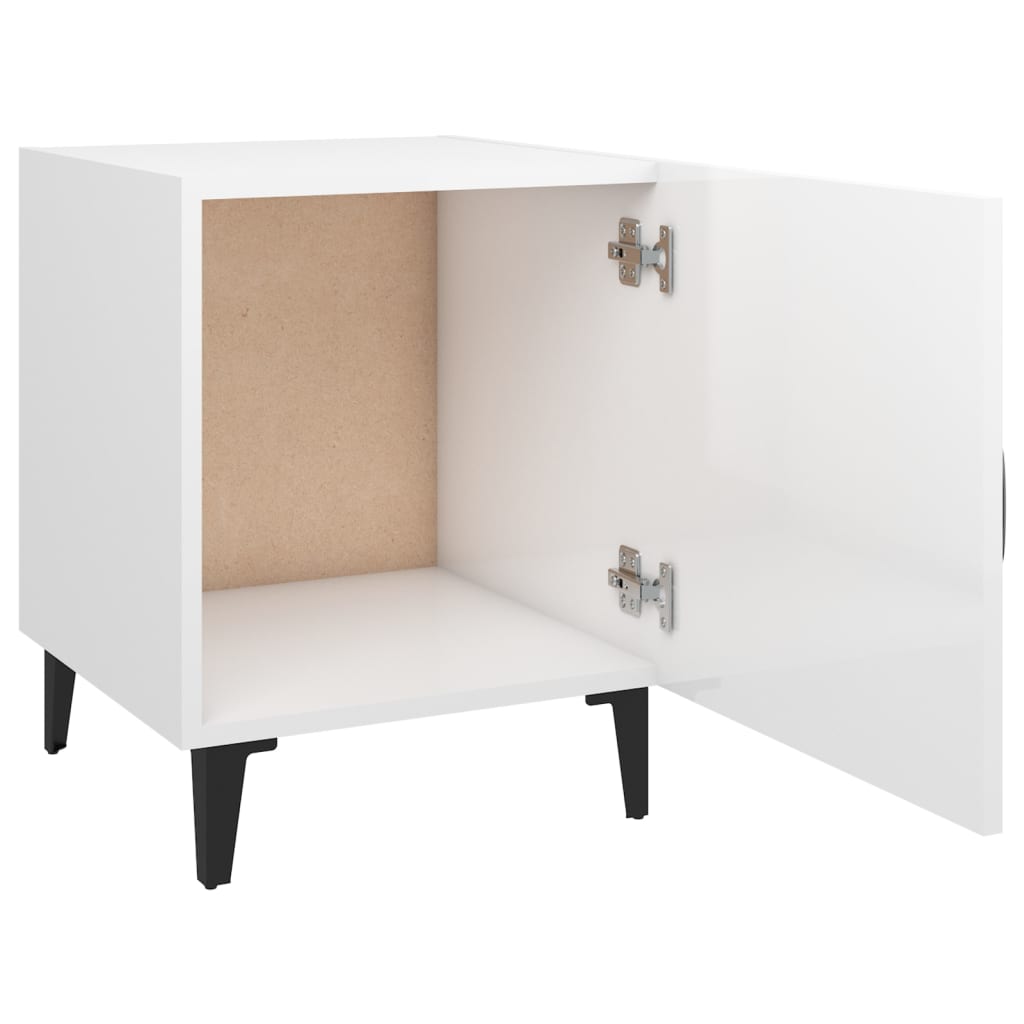 Comodini 2 pz Bianco Lucido in Legno Multistrato cod mxl 29920