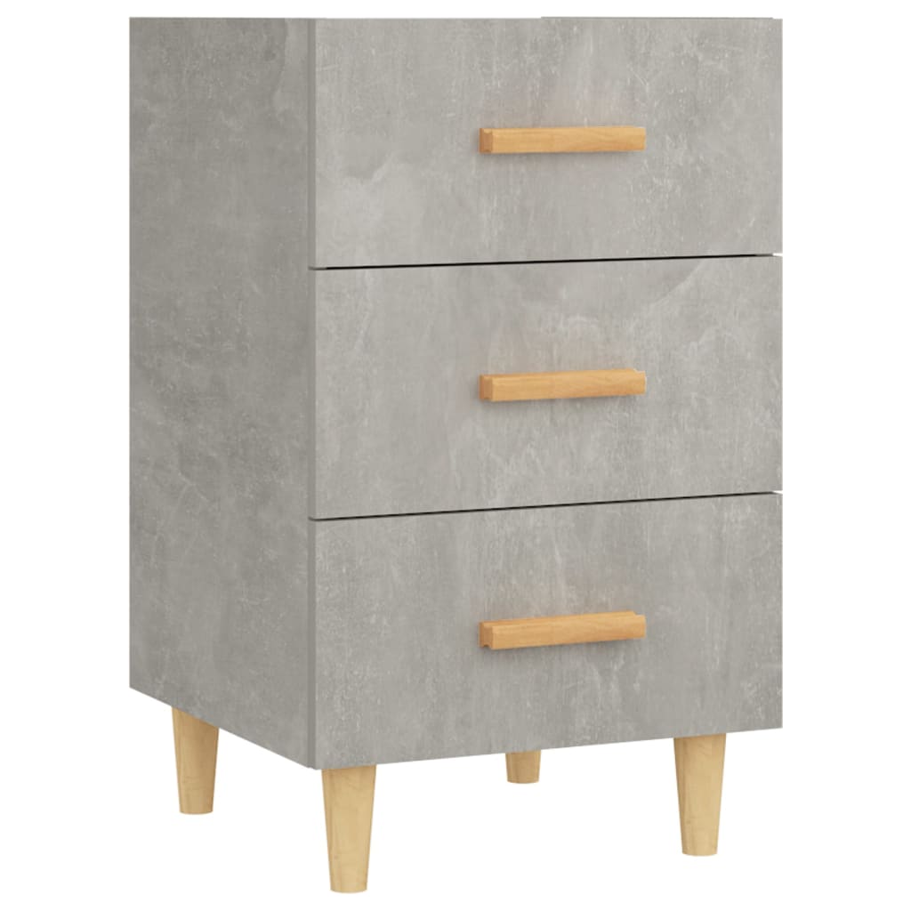 Comodino Grigio Cemento 40x40x66 cm in Legno Multistrato