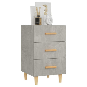 Comodino Grigio Cemento 40x40x66 cm in Legno Multistrato