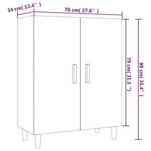 Credenza Bianca 70x34x90 cm in Legno Multistrato cod mxl 7500