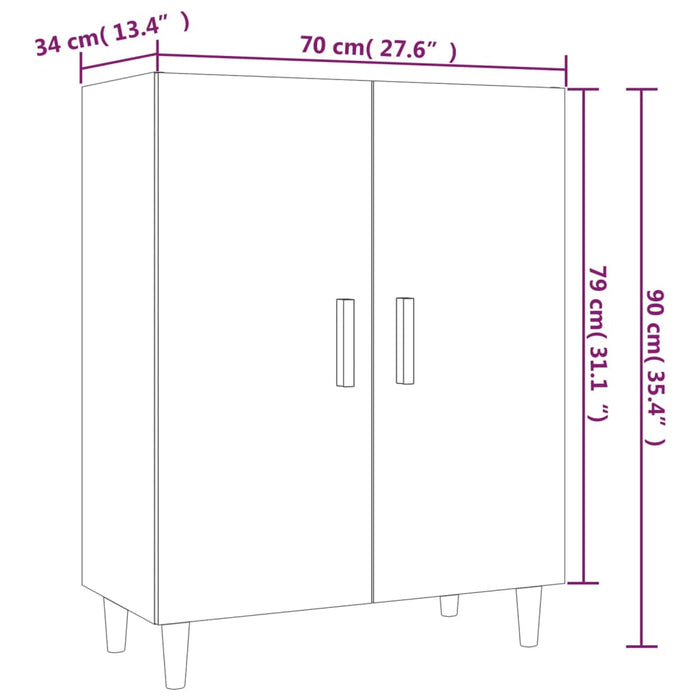 Credenza Rovere Sonoma 70x34x90 cm in Legno Multistrato cod mxl 47560