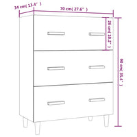 Credenza Bianca 70x34x90 cm in Legno Multistrato cod mxl 14039