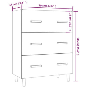 Credenza Bianca 70x34x90 cm in Legno Multistrato 812150