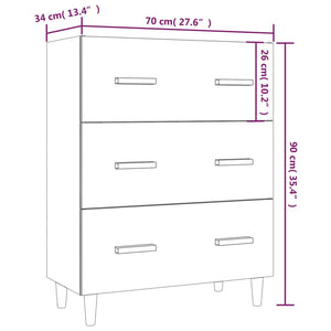 Credenza Grigio Cemento 70x34x90 cm in Legno Multistrato cod mxl 20188