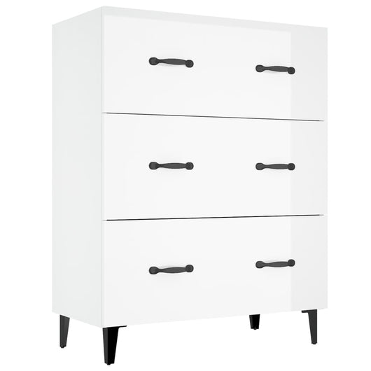 Credenza 69,5x34x90 cm in Legno Multistrato Bianco Lucido cod mxl 65708