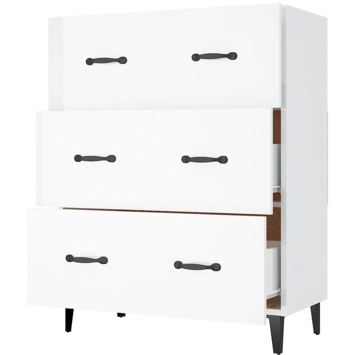 Credenza 69,5x34x90 cm in Legno Multistrato Bianco Lucido 812165