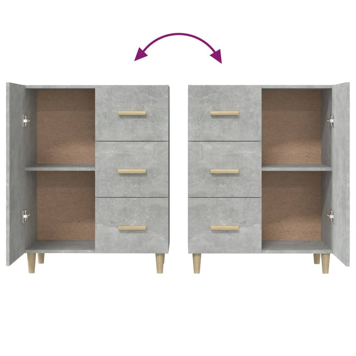 Credenza Grigio Cemento 69,5x34x90 cm in Legno Multistrato cod mxl 16882