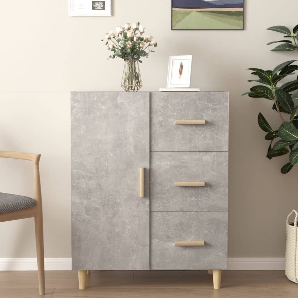 Credenza Grigio Cemento 69,5x34x90 cm in Legno Multistrato cod mxl 16882