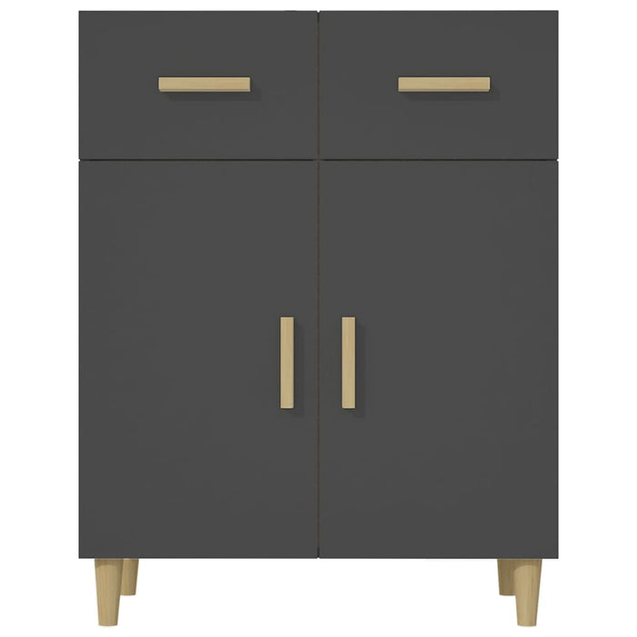 Credenza Nera 69,5x34x89 cm in Legno Multistrato 812187