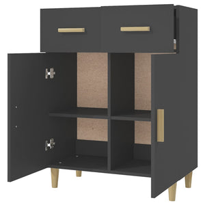 Credenza Nera 69,5x34x89 cm in Legno Multistrato 812187