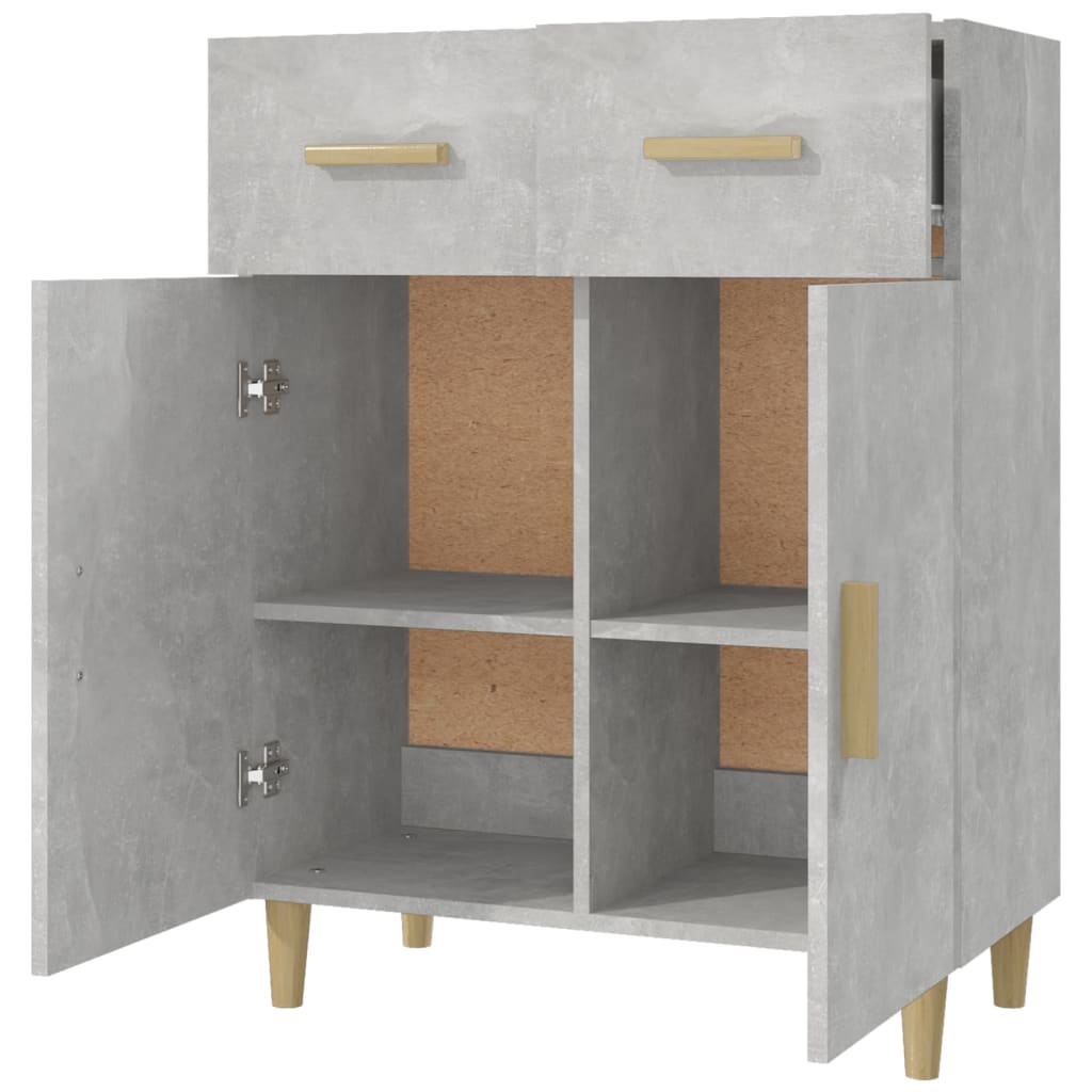 Credenza Grigio Cemento 69,5x34x89 cm in Legno Multistrato cod mxl 18135