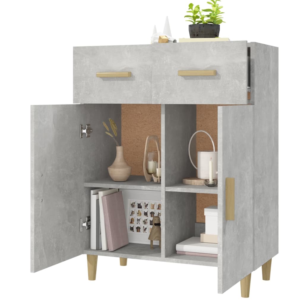 Credenza Grigio Cemento 69,5x34x89 cm in Legno Multistrato cod mxl 18135