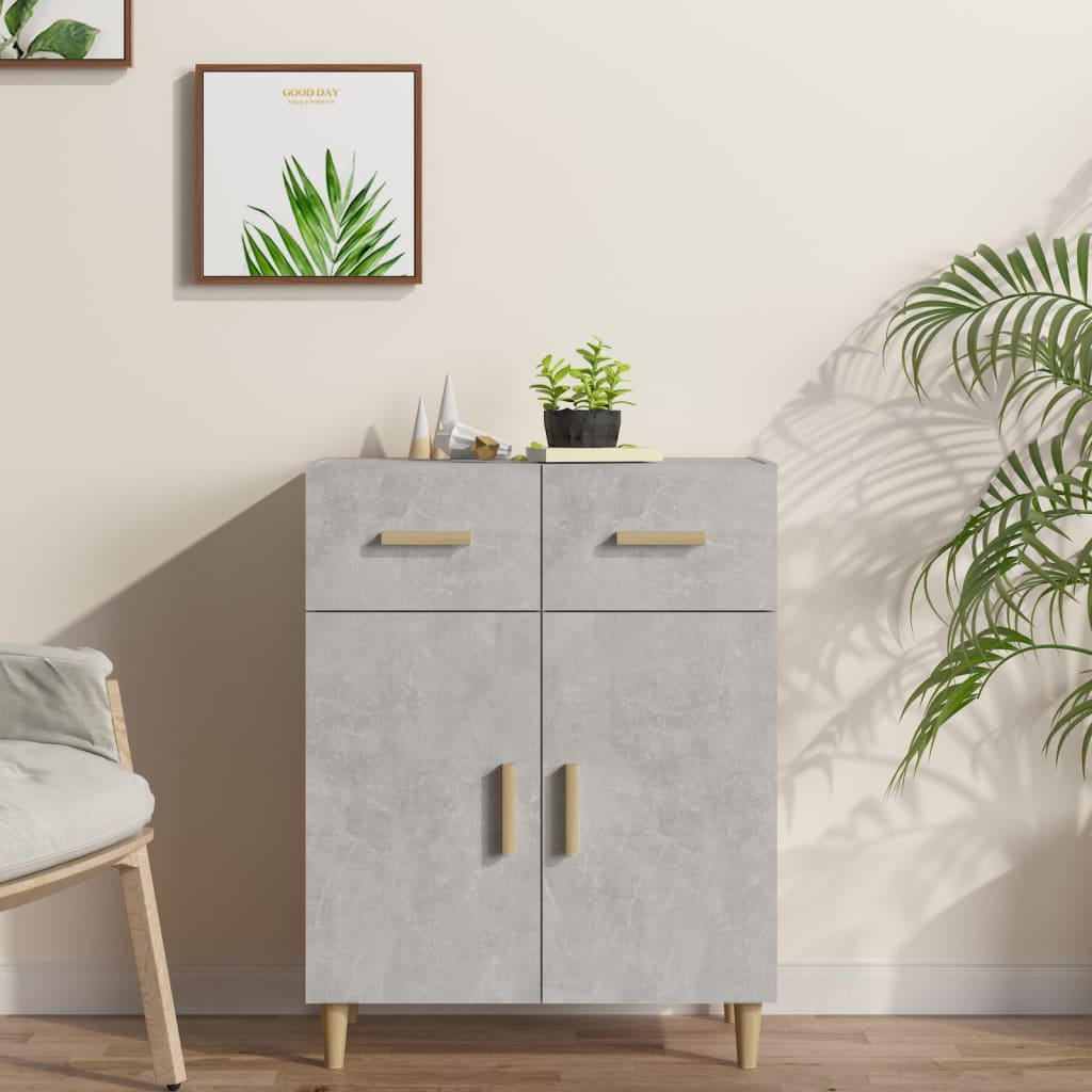 Credenza Grigio Cemento 69,5x34x89 cm in Legno Multistrato cod mxl 18135