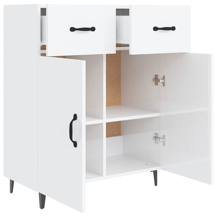 Credenza 69,5x34x90 cm in Legno Multistrato Bianco Lucido cod mxl 14879