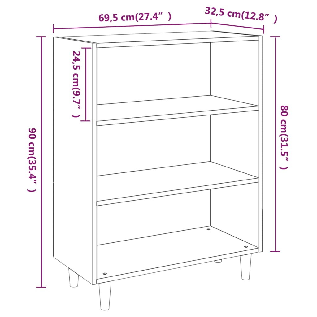 Credenza Rovere Sonoma 69,5x32,5x90 cm in Legno Multistrato 812243