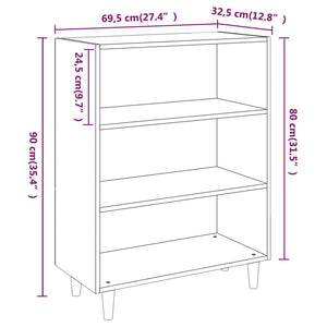 Credenza Grigio Cemento 69,5x32,5x90 cm in Legno Multistrato cod mxl 26227