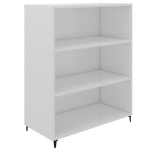 Credenza 69,5x32,5x90 cm Bianco Lucido in Legno Multistrato