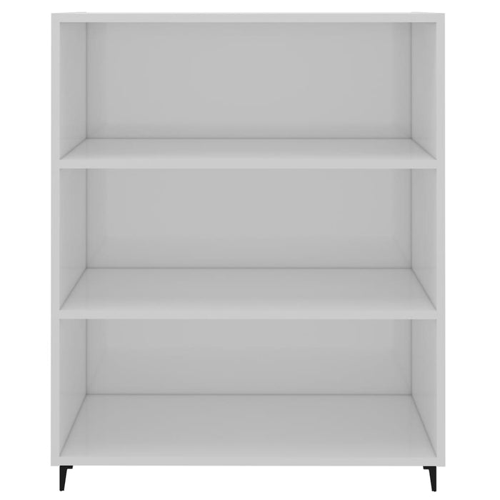 Credenza 69,5x32,5x90 cm Bianco Lucido in Legno Multistrato