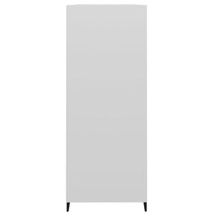 Credenza 69,5x32,5x90 cm Bianco Lucido in Legno Multistrato