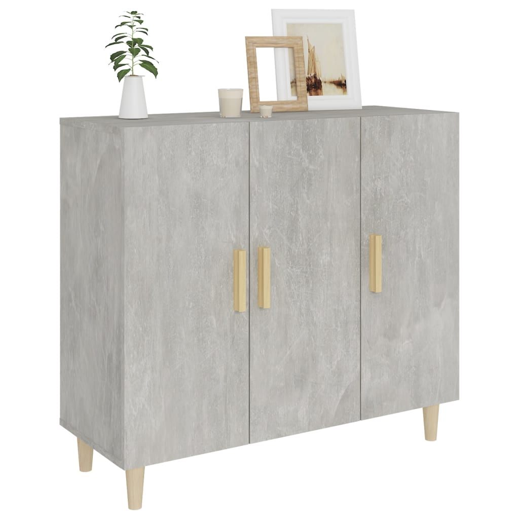 Credenza Grigio Cemento 90x34x80 cm in Legno Multistrato cod mxl 6884