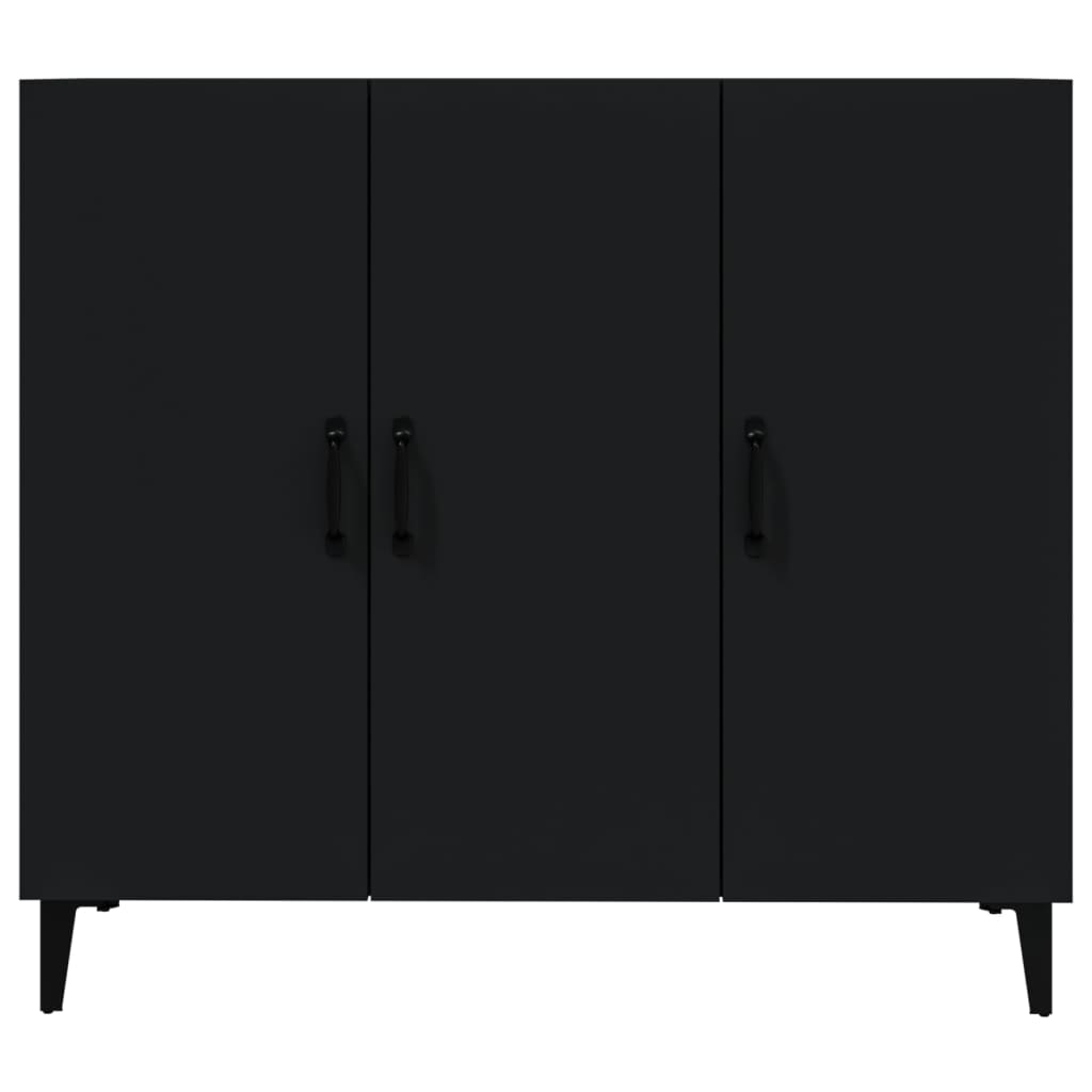 Credenza Nera 90x34x80 cm in Legno Multistrato 812502