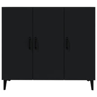 Credenza Nera 90x34x80 cm in Legno Multistrato 812502