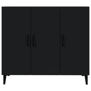 Credenza Nera 90x34x80 cm in Legno Multistrato 812502