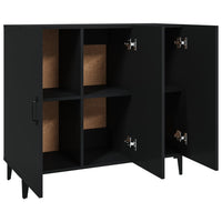 Credenza Nera 90x34x80 cm in Legno Multistrato 812502