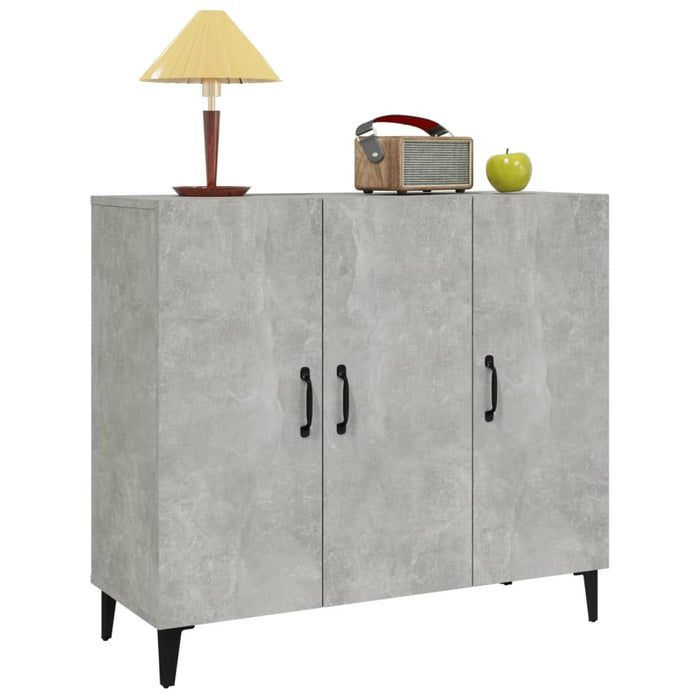 Credenza Grigio Cemento 90x34x80 cm in Legno Multistrato 812505