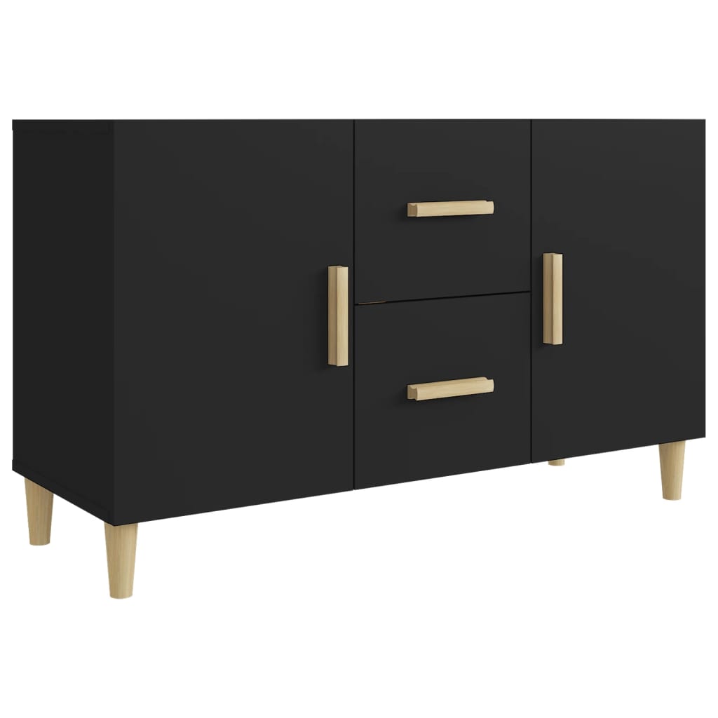 Credenza Nera 100x36x60 cm in Legno Multistrato cod mxl 64621