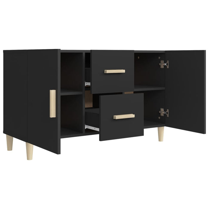 Credenza Nera 100x36x60 cm in Legno Multistrato cod mxl 64621