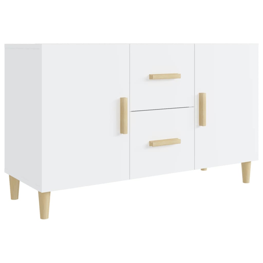 Credenza Bianco Lucido 100x36x60 cm in Legno Multistrato 812516