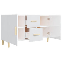 Credenza Bianco Lucido 100x36x60 cm in Legno Multistrato 812516