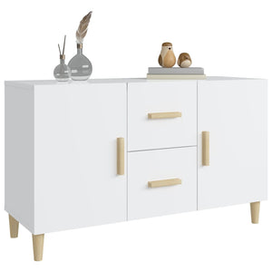 Credenza Bianco Lucido 100x36x60 cm in Legno Multistrato 812516