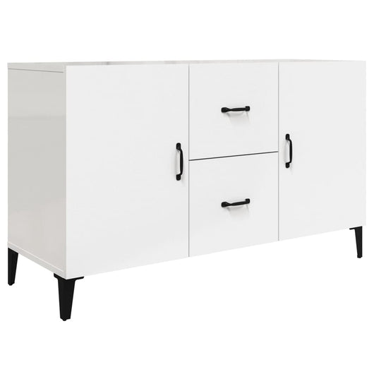 Credenza 100x36x60 cm in Legno Multistrato Bianco Lucido cod mxl 13264