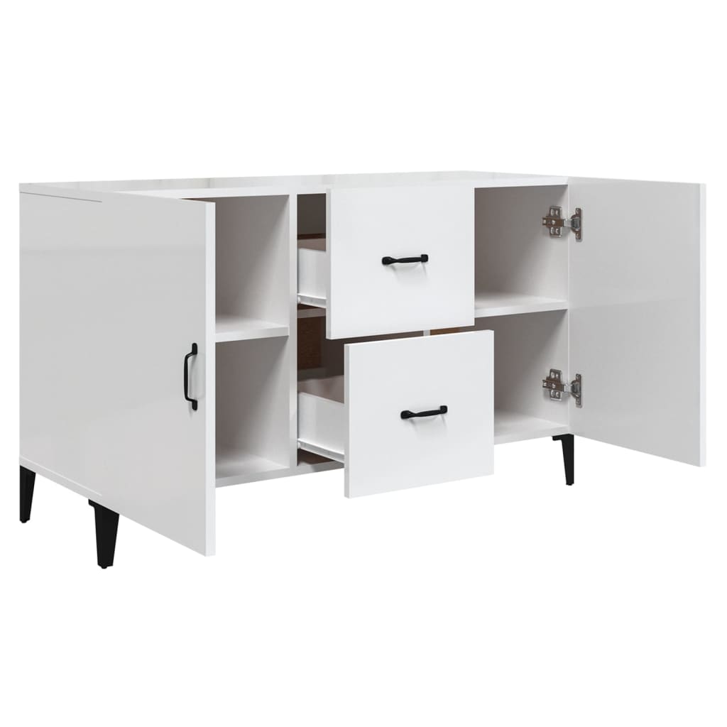 Credenza 100x36x60 cm in Legno Multistrato Bianco Lucido cod mxl 13264