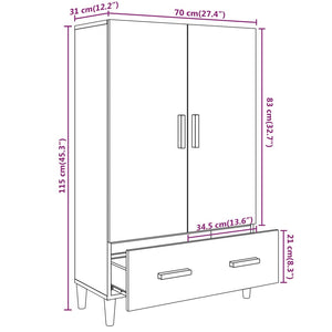 Credenza Nera 70x31x115 cm in Legno Multistrato cod mxl 9289