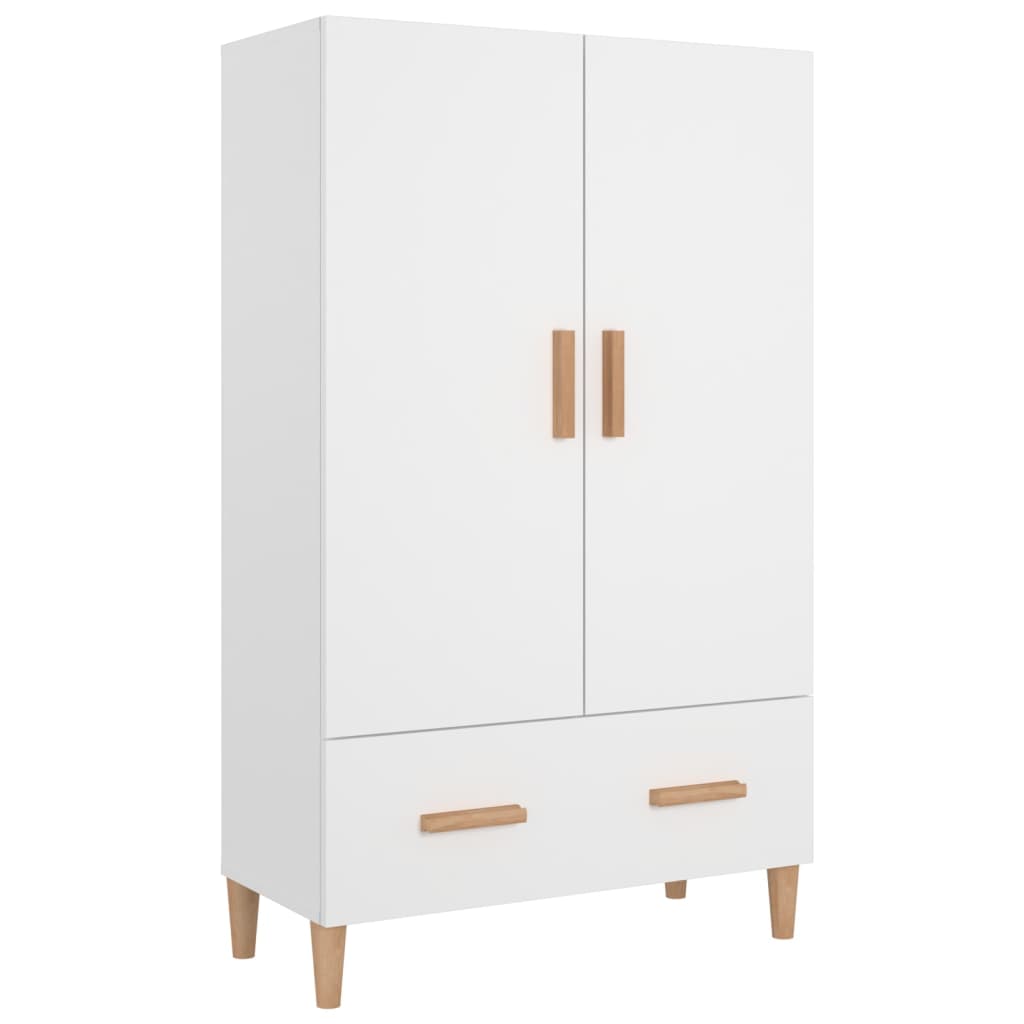 Credenza Bianco Lucido 70x31x115 cm in Legno Multistrato 812534