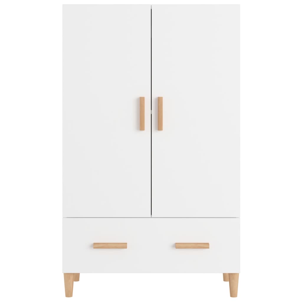 Credenza Bianco Lucido 70x31x115 cm in Legno Multistrato 812534